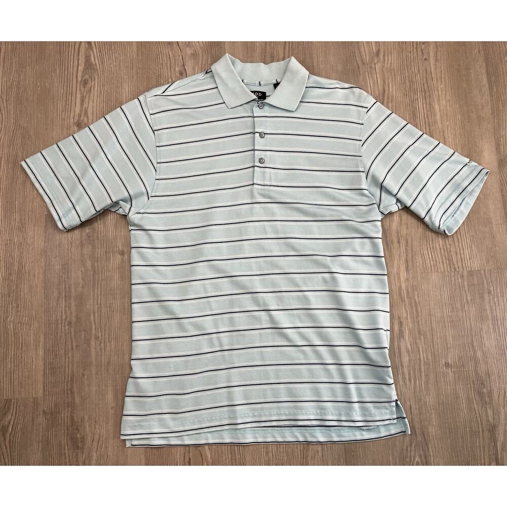 Izod Golf Polo Style Shirt Light Teal With Stripes Men’s Size S
